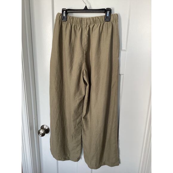 Wilfred‎ Aritzia Women's Globetrot Linen Mid-Rise Wide-Leg Pants Dark Khaki XS - Picture 6 of 12